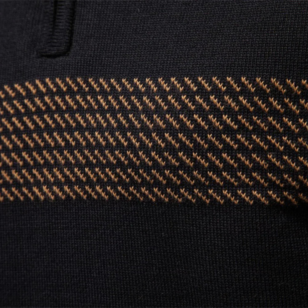 Durham Heritage Stripe Men Half Zip Sweater